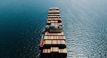 Sea freight container ship at port